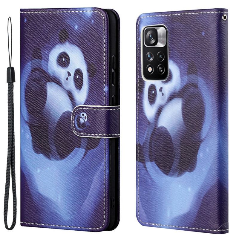 Capa De Couro Para Xiaomi Redmi Note 11 Pro / 11 Pro 5G Espaço Panda