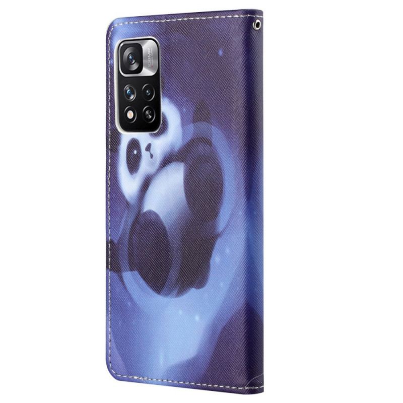 Capa De Couro Para Xiaomi Redmi Note 11 Pro / 11 Pro 5G Espaço Panda