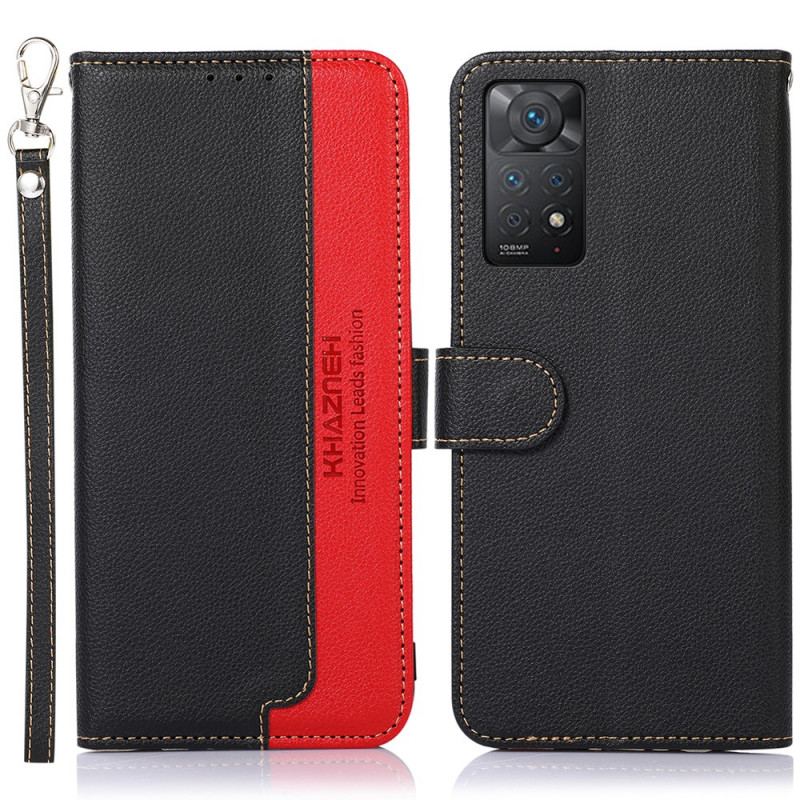 Capa De Couro Para Xiaomi Redmi Note 11 Pro / 11 Pro 5G Estilo Lichia Rfid Khazneh