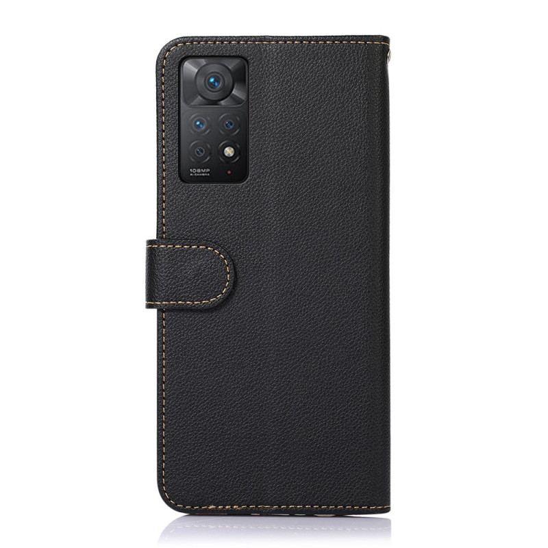 Capa De Couro Para Xiaomi Redmi Note 11 Pro / 11 Pro 5G Estilo Lichia Rfid Khazneh