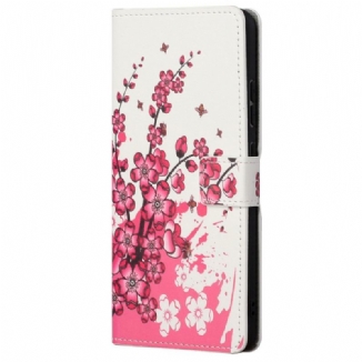 Capa De Couro Para Xiaomi Redmi Note 11 Pro / 11 Pro 5G Flores Tropicais