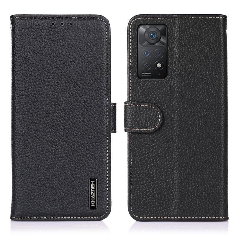 Capa De Couro Para Xiaomi Redmi Note 11 Pro / 11 Pro 5G Couro Genuíno Khazneh Litchi