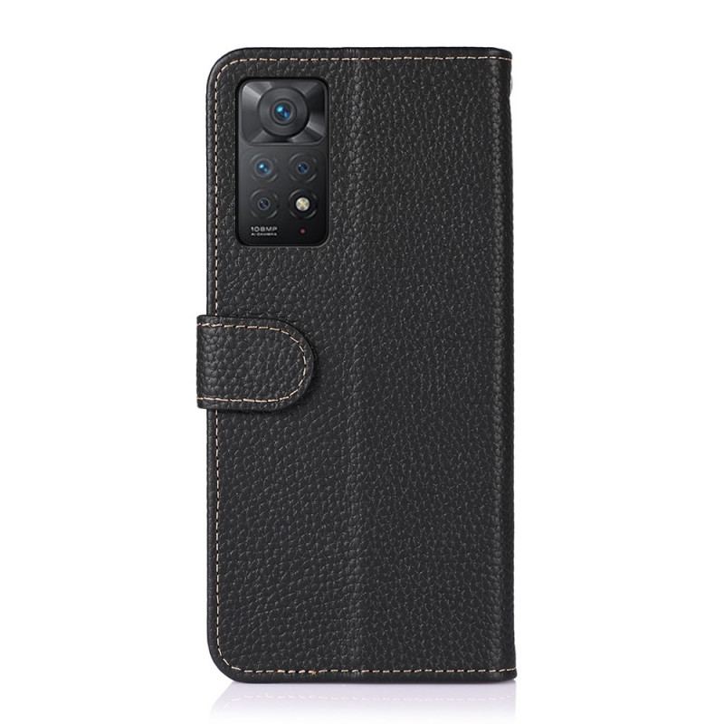 Capa De Couro Para Xiaomi Redmi Note 11 Pro / 11 Pro 5G Couro Genuíno Khazneh Litchi