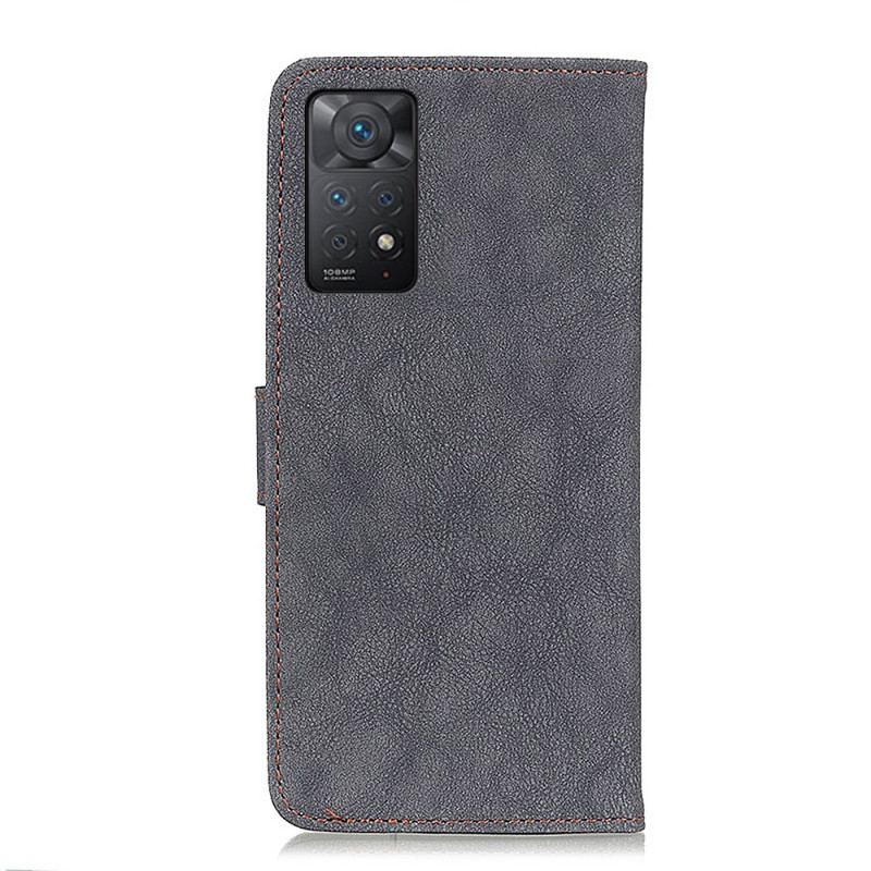 Capa De Couro Para Xiaomi Redmi Note 11 Pro / 11 Pro 5G Khazneh Retrô Split Couro Sintético