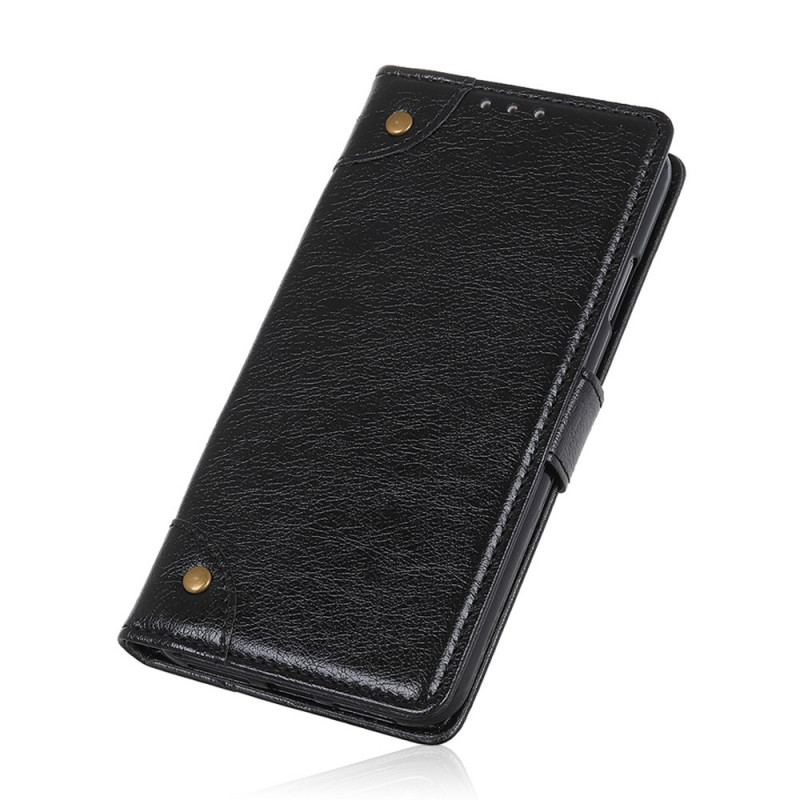 Capa De Couro Para Xiaomi Redmi Note 11 Pro / 11 Pro 5G Rebites Vintage Estilo Couro Napa