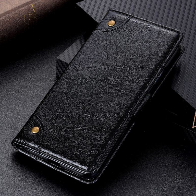 Capa De Couro Para Xiaomi Redmi Note 11 Pro / 11 Pro 5G Rebites Vintage Estilo Couro Napa