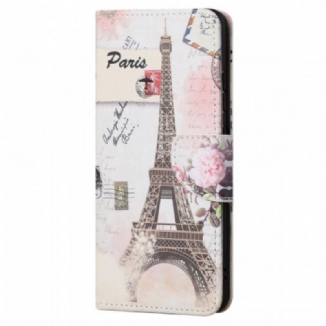 Capa De Couro Para Xiaomi Redmi Note 11 Pro / 11 Pro 5G Torre Eiffel Retrô