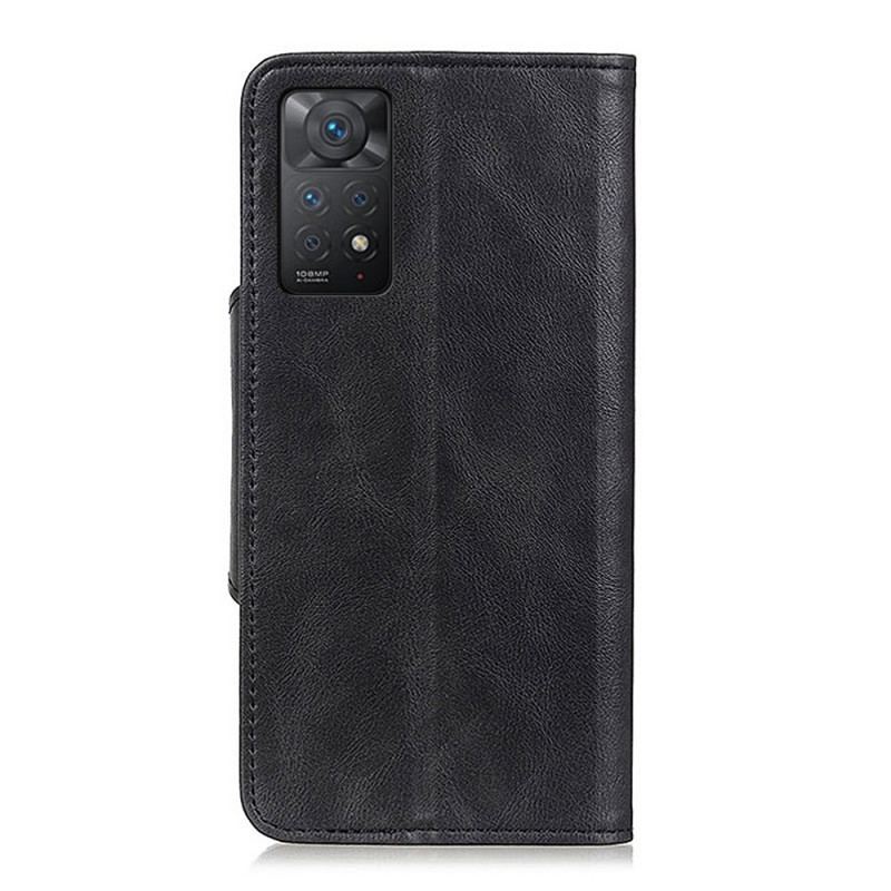 Capa Em Pele Para Xiaomi Redmi Note 11 Pro / 11 Pro 5G Botão De Couro Falso