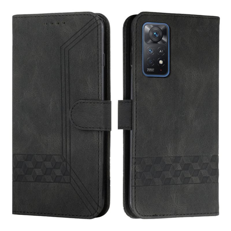 Capa Em Pele Para Xiaomi Redmi Note 11 Pro / 11 Pro 5G Efeito Couro Friso