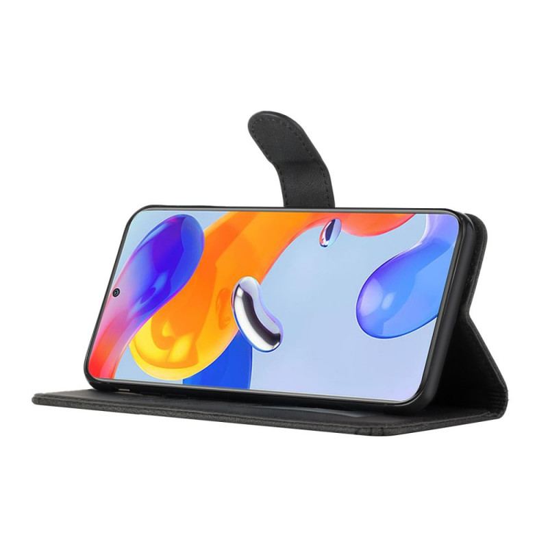 Capa Em Pele Para Xiaomi Redmi Note 11 Pro / 11 Pro 5G Efeito Couro Friso