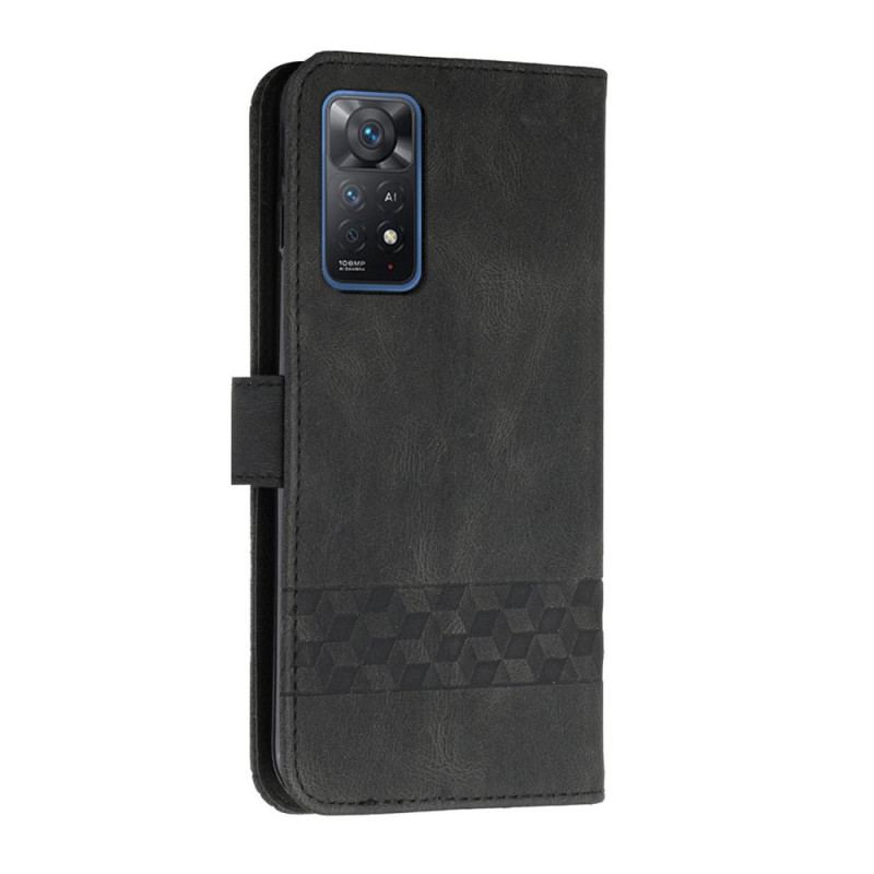 Capa Em Pele Para Xiaomi Redmi Note 11 Pro / 11 Pro 5G Efeito Couro Friso