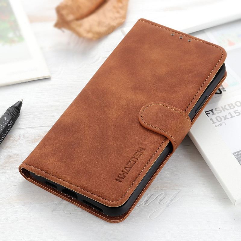 Capa Em Pele Para Xiaomi Redmi Note 11 Pro / 11 Pro 5G Efeito Couro Vintage Khazneh