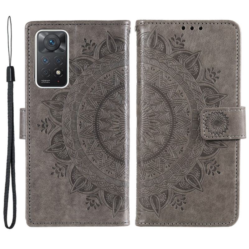 Capa Em Pele Para Xiaomi Redmi Note 11 Pro / 11 Pro 5G Mandala Do Sol