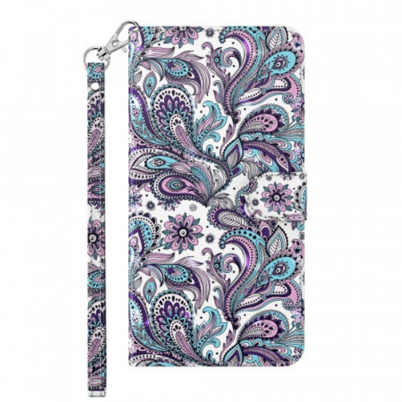 Capa Em Pele Para Xiaomi Redmi Note 11 Pro / 11 Pro 5G Paisley