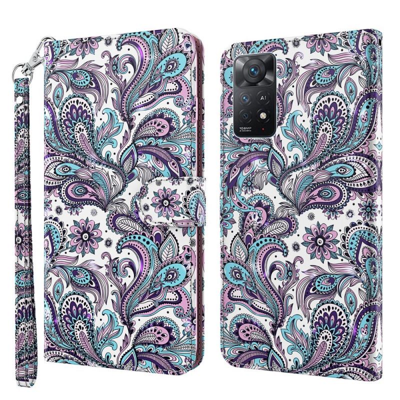 Capa Em Pele Para Xiaomi Redmi Note 11 Pro / 11 Pro 5G Paisley