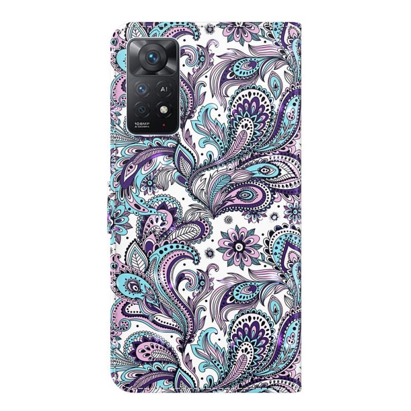 Capa Em Pele Para Xiaomi Redmi Note 11 Pro / 11 Pro 5G Paisley