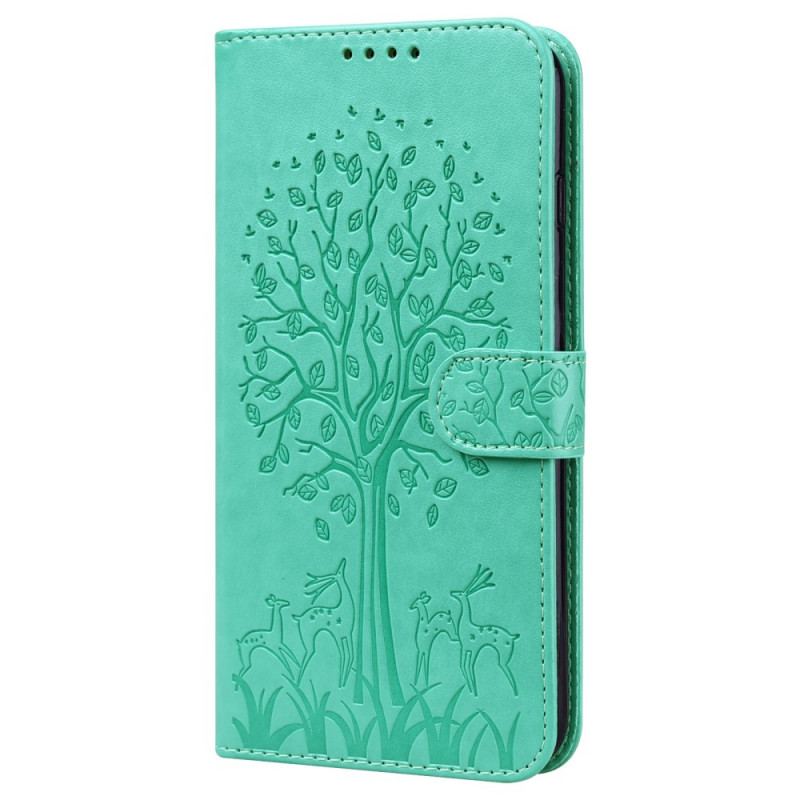 Capa Flip Para Xiaomi Redmi Note 11 Pro / 11 Pro 5G Árvore E Veado