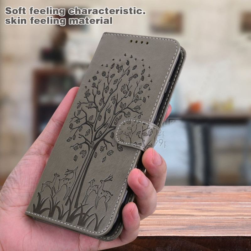 Capa Flip Para Xiaomi Redmi Note 11 Pro / 11 Pro 5G Árvore E Veado