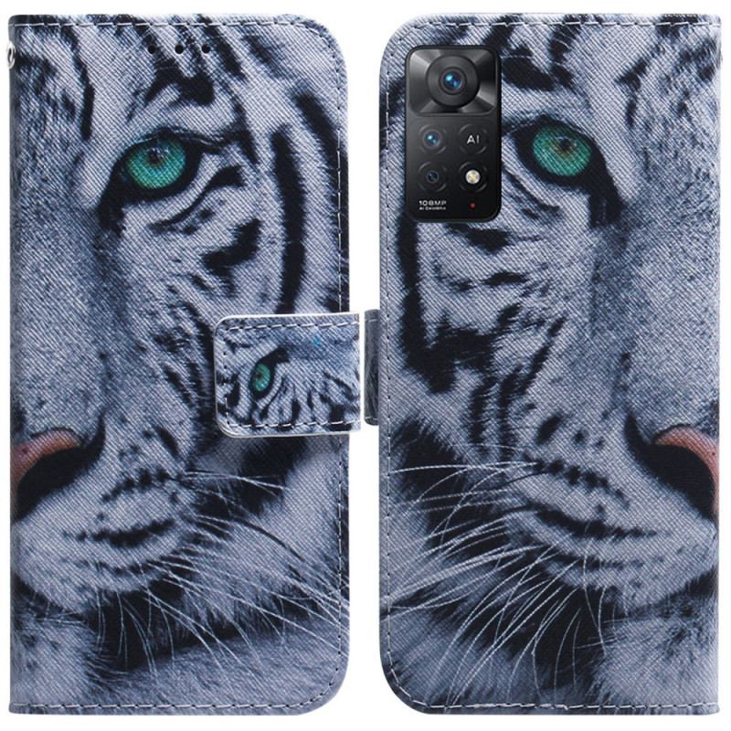 Capa Flip Para Xiaomi Redmi Note 11 Pro / 11 Pro 5G Cara De Tigre