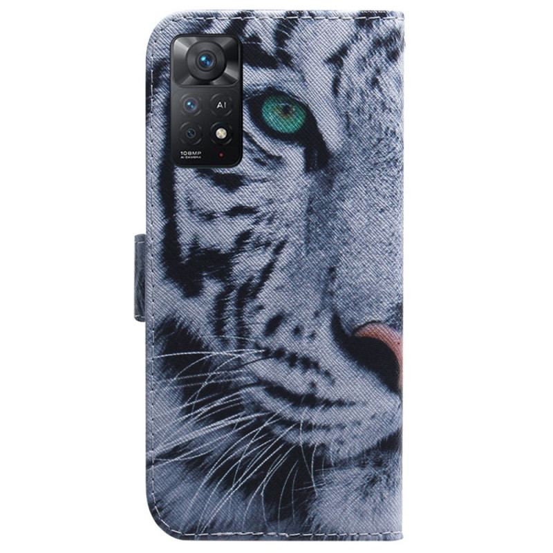 Capa Flip Para Xiaomi Redmi Note 11 Pro / 11 Pro 5G Cara De Tigre