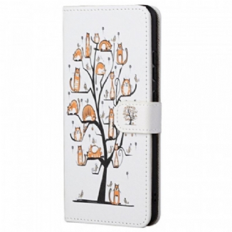 Capa Flip Para Xiaomi Redmi Note 11 Pro / 11 Pro 5G De Cordão Gatos Divertidos Com Alça