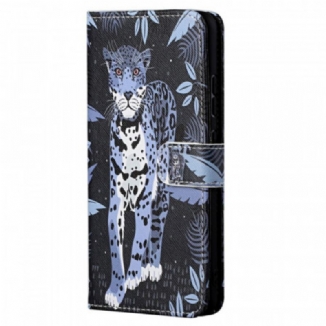 Capa Flip Para Xiaomi Redmi Note 11 Pro / 11 Pro 5G De Cordão Leopardo Strappy