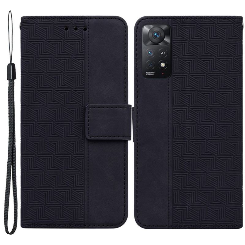 Capa Flip Para Xiaomi Redmi Note 11 Pro / 11 Pro 5G De Cordão Padrão De Tiras