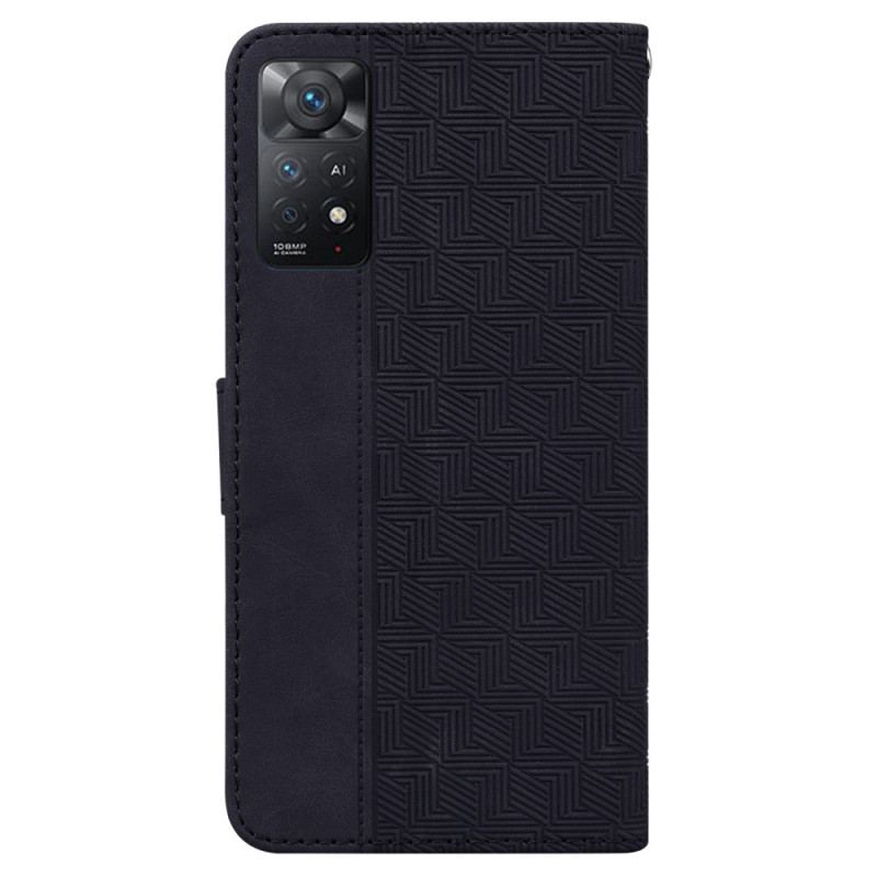 Capa Flip Para Xiaomi Redmi Note 11 Pro / 11 Pro 5G De Cordão Padrão De Tiras