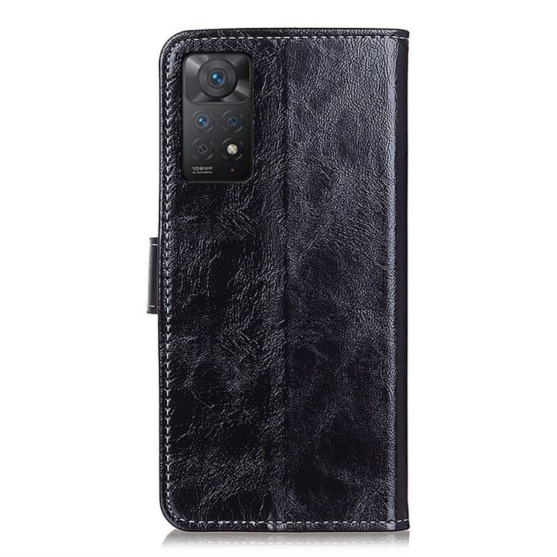 Capa Flip Para Xiaomi Redmi Note 11 Pro / 11 Pro 5G Costuras Brilhantes E Expostas