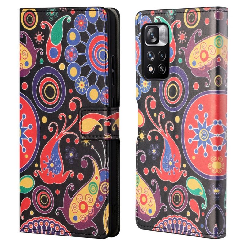 Capa Flip Para Xiaomi Redmi Note 11 Pro / 11 Pro 5G Desenhos Da Galáxia