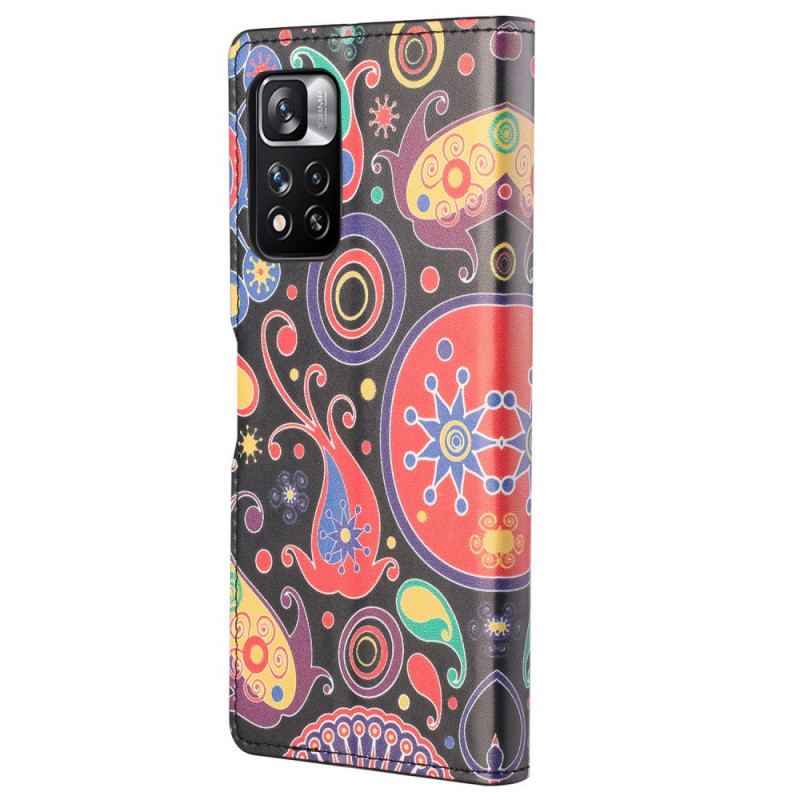 Capa Flip Para Xiaomi Redmi Note 11 Pro / 11 Pro 5G Desenhos Da Galáxia