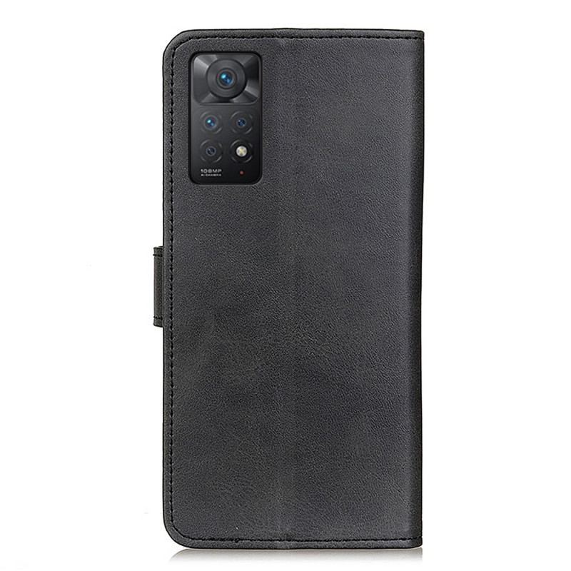 Capa Flip Para Xiaomi Redmi Note 11 Pro / 11 Pro 5G Efeito De Couro Fosco Retrô