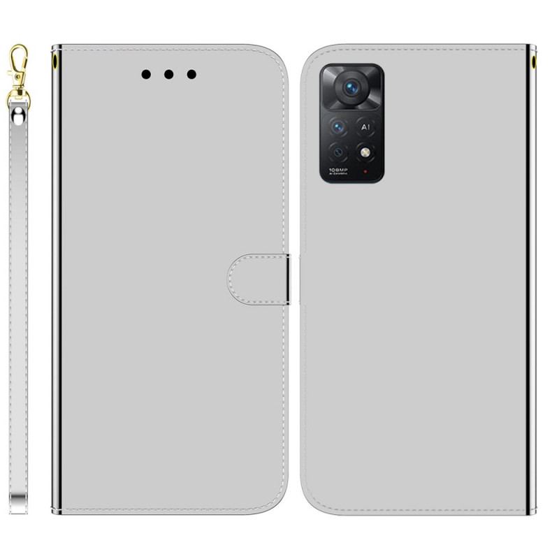 Capa Flip Para Xiaomi Redmi Note 11 Pro / 11 Pro 5G Capa De Espelho De Couro Sintético