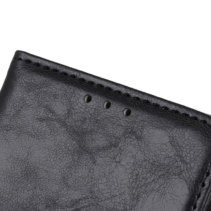 Capa Flip Para Xiaomi Redmi Note 11 Pro / 11 Pro 5G Fecho Reversível De Couro Rachado