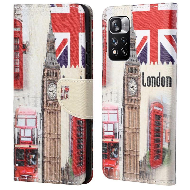 Capa Flip Para Xiaomi Redmi Note 11 Pro / 11 Pro 5G Vida Em Londres