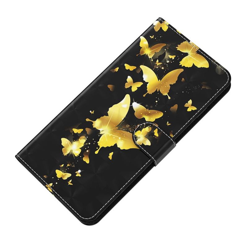 Capa Folio Para Xiaomi Redmi Note 11 Pro / 11 Pro 5G Borboletas Amarelas