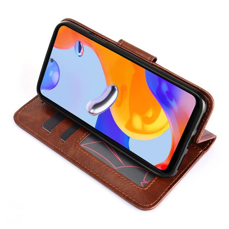 Capa Folio Para Xiaomi Redmi Note 11 Pro / 11 Pro 5G Couro Sintético Retrô