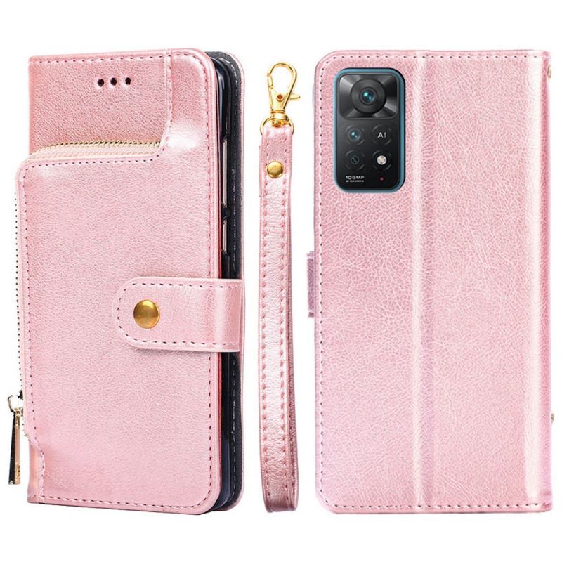 Capa Folio Para Xiaomi Redmi Note 11 Pro / 11 Pro 5G Porta-moedas Frontal E Cordão