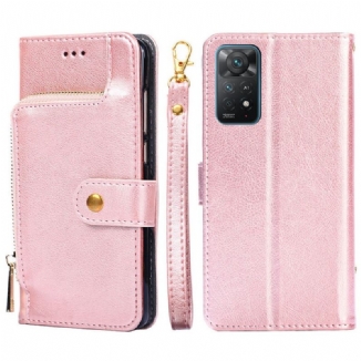 Capa Folio Para Xiaomi Redmi Note 11 Pro / 11 Pro 5G Porta-moedas Frontal E Cordão