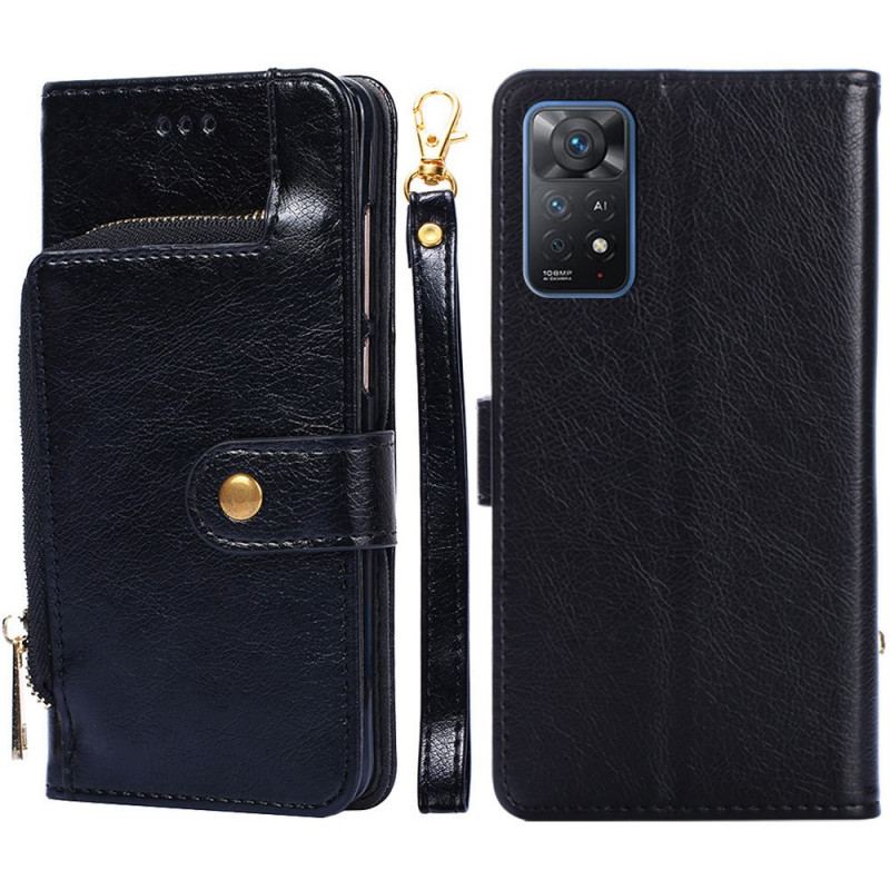 Capa Folio Para Xiaomi Redmi Note 11 Pro / 11 Pro 5G Porta-moedas Frontal E Cordão