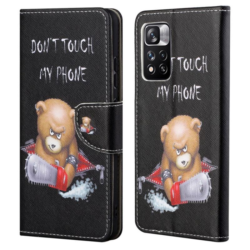 Capa Folio Para Xiaomi Redmi Note 11 Pro / 11 Pro 5G Urso Perigoso