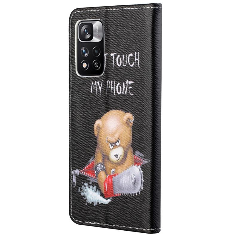 Capa Folio Para Xiaomi Redmi Note 11 Pro / 11 Pro 5G Urso Perigoso