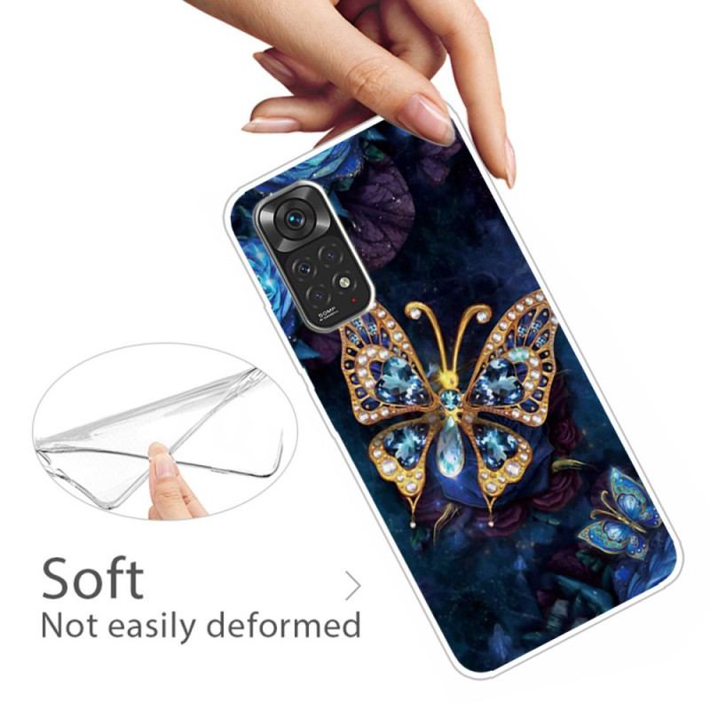 Capa Para Xiaomi Redmi Note 11 Pro / 11 Pro 5G Borboleta Dourada