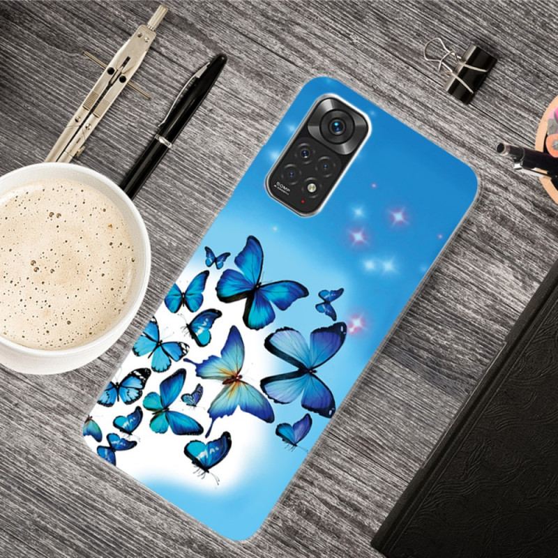 Capa Para Xiaomi Redmi Note 11 Pro / 11 Pro 5G Borboletas Azuis