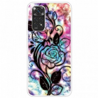 Capa Para Xiaomi Redmi Note 11 Pro / 11 Pro 5G Desenho De Flor