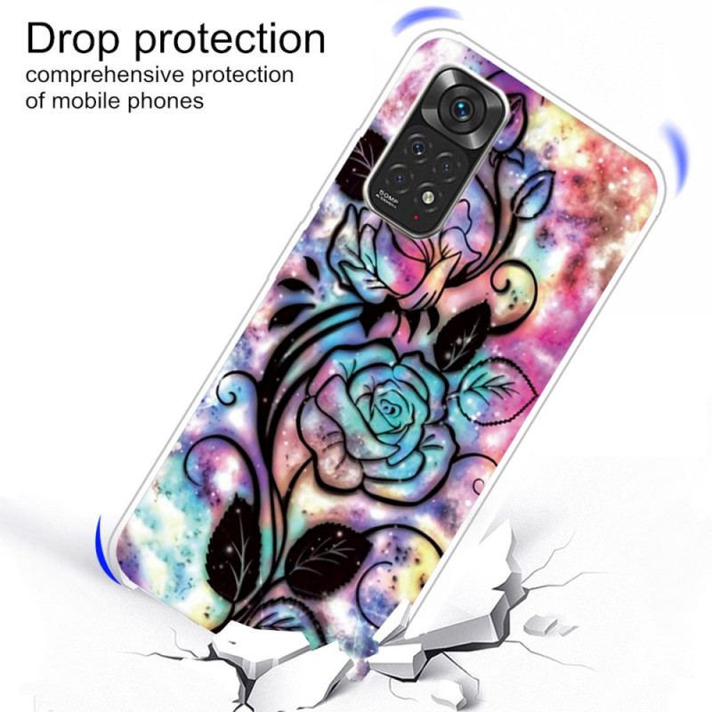 Capa Para Xiaomi Redmi Note 11 Pro / 11 Pro 5G Desenho De Flor