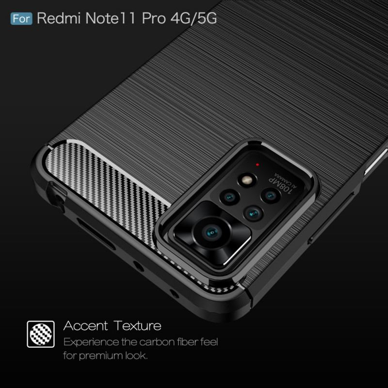 Capa Para Xiaomi Redmi Note 11 Pro / 11 Pro 5G Fibra De Carbono Escovada