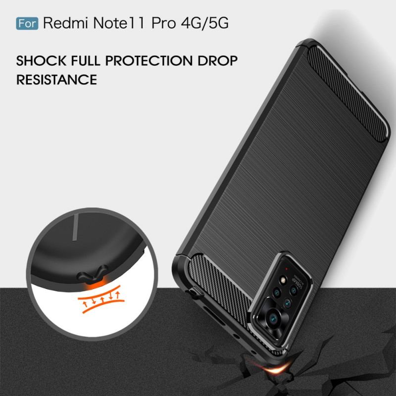 Capa Para Xiaomi Redmi Note 11 Pro / 11 Pro 5G Fibra De Carbono Escovada