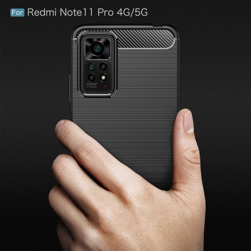 Capa Para Xiaomi Redmi Note 11 Pro / 11 Pro 5G Fibra De Carbono Escovada