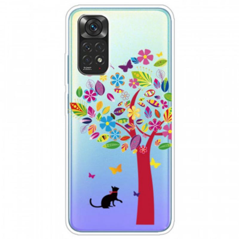 Capa Para Xiaomi Redmi Note 11 Pro / 11 Pro 5G Gato Sob A Árvore Colorida